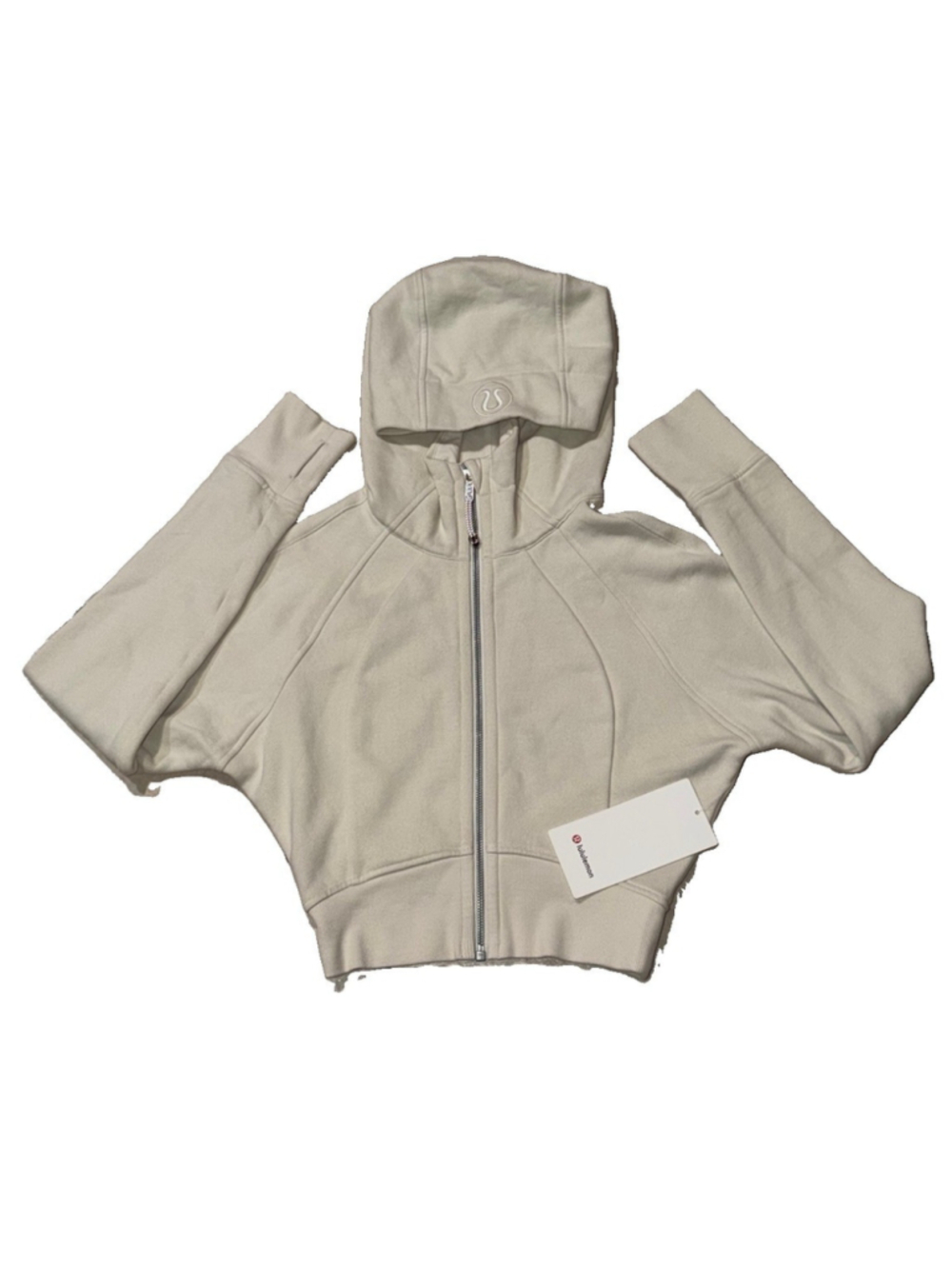 Lululemon Women's Scuba Full-Zip Cropped Hoodie Bone Color Size 4